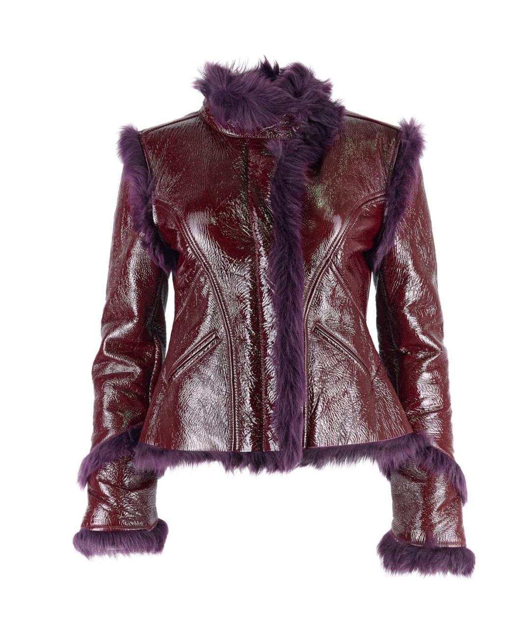 VERSACE Фиолетовая кожаная дубленка, фото 8