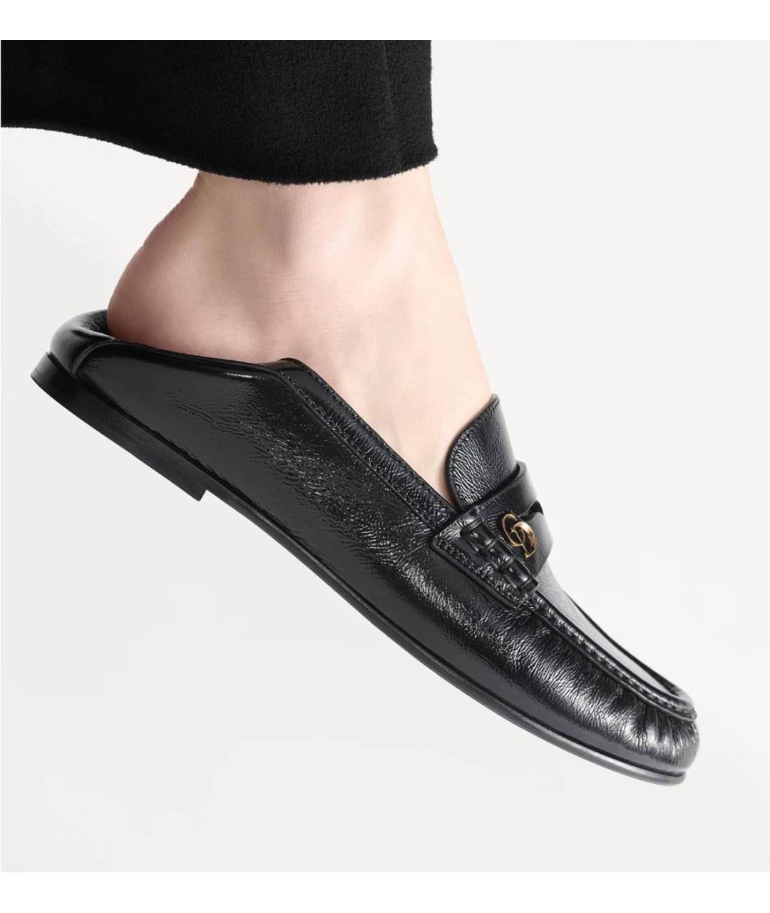 CHRISTIAN DIOR Черные кожаные лоферы, фото 4