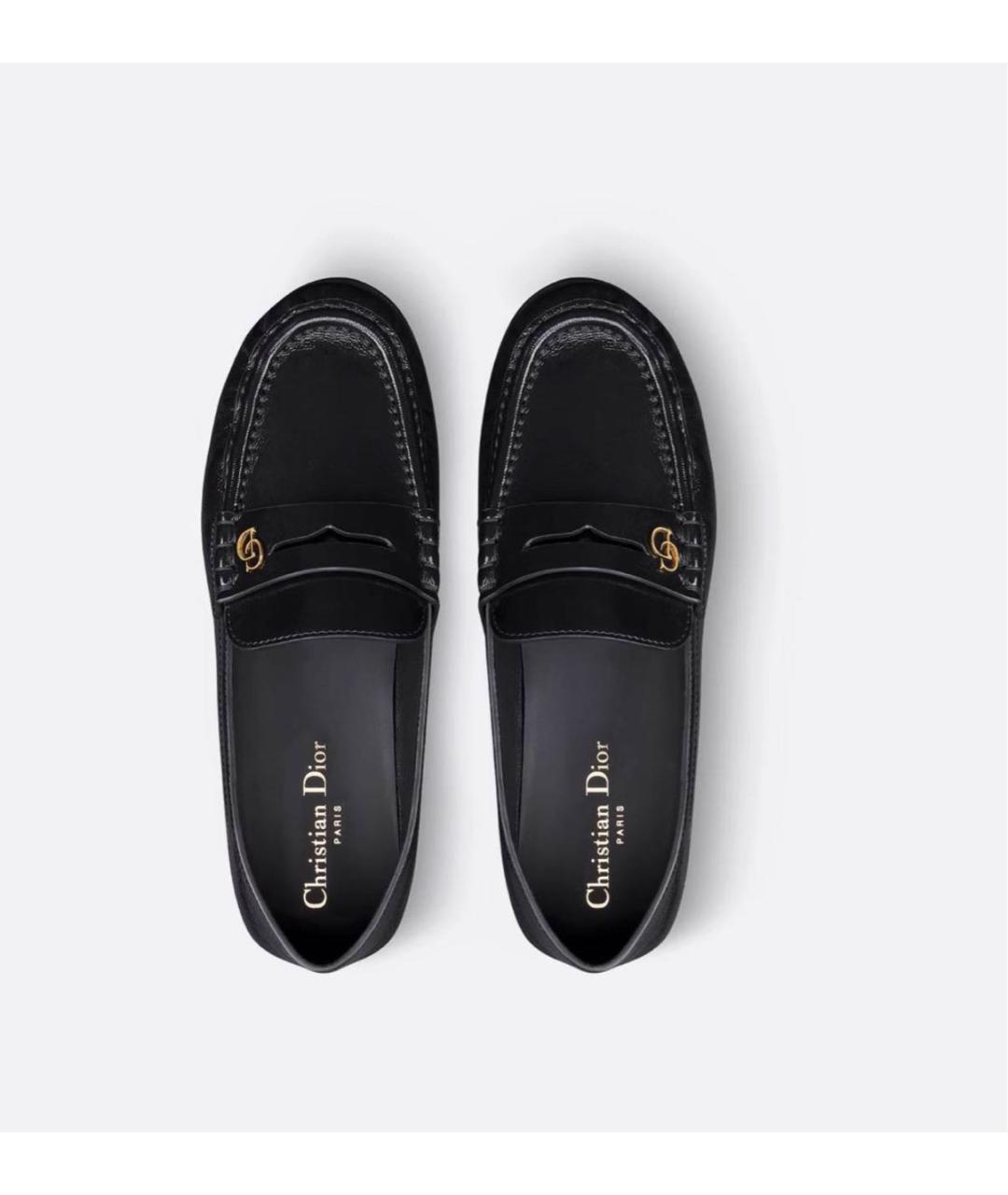 CHRISTIAN DIOR Черные кожаные лоферы, фото 3