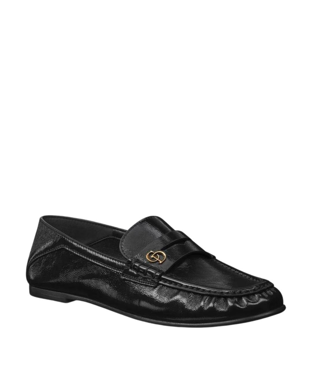 CHRISTIAN DIOR Черные кожаные лоферы, фото 1