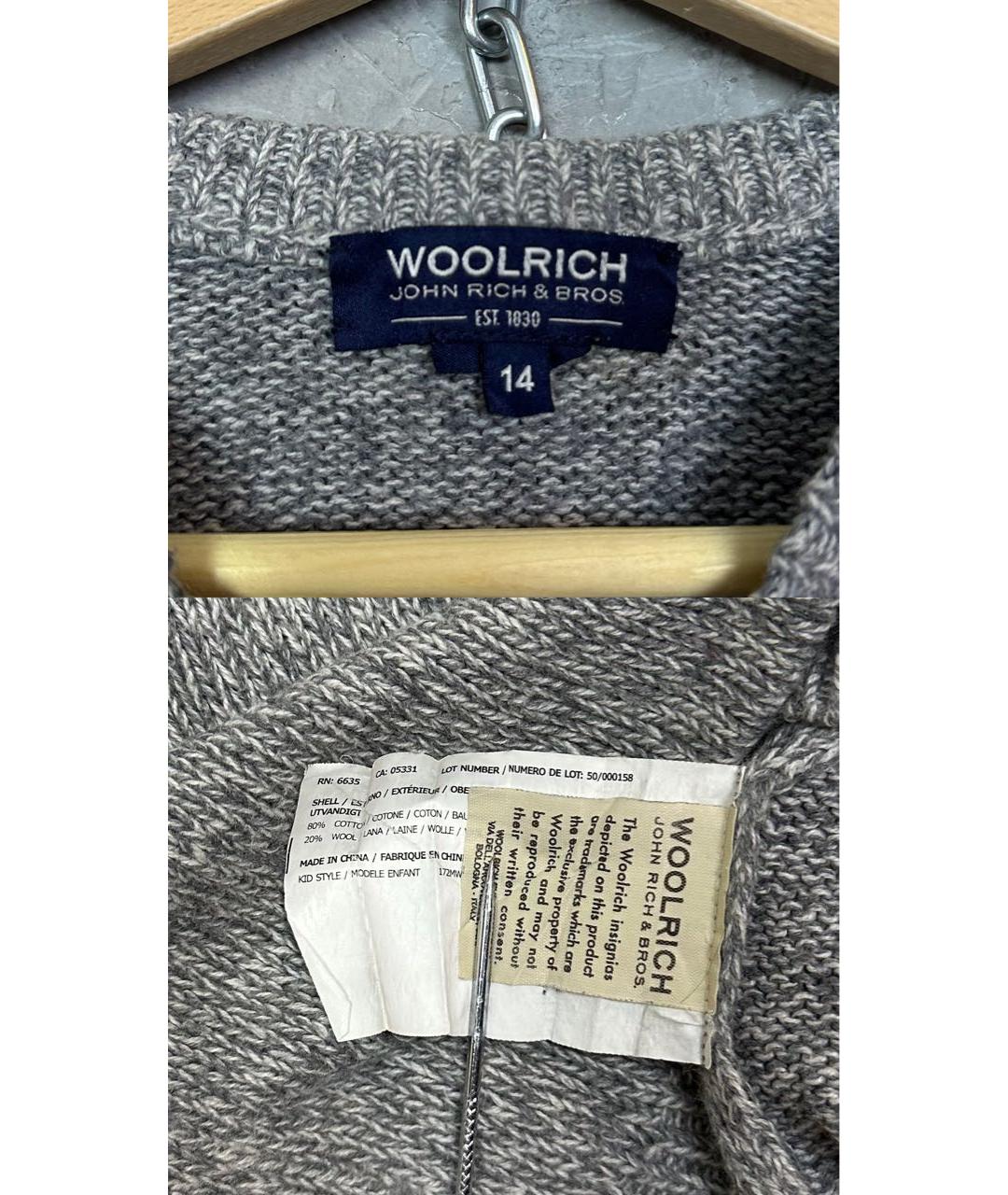 WOOLRICH Серый хлопковый джемпер / свитер, фото 6