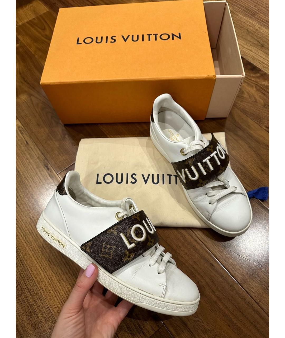 LOUIS VUITTON Белые кожаные кеды, фото 8