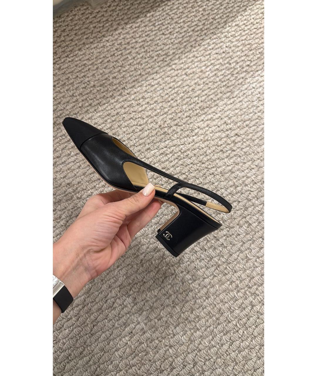 CHANEL Черные кожаные туфли, фото 2