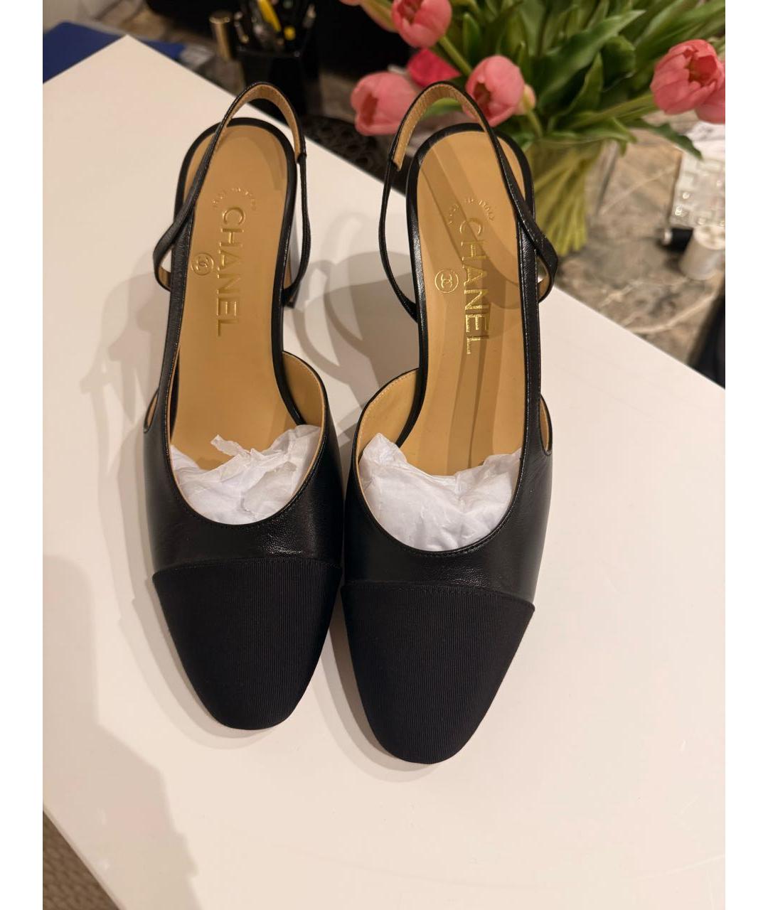 CHANEL Черные кожаные туфли, фото 3