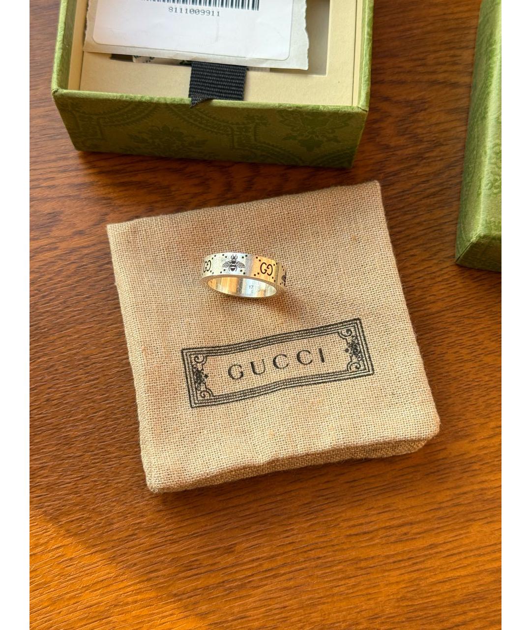 GUCCI Серебряное серебряное кольцо, фото 3