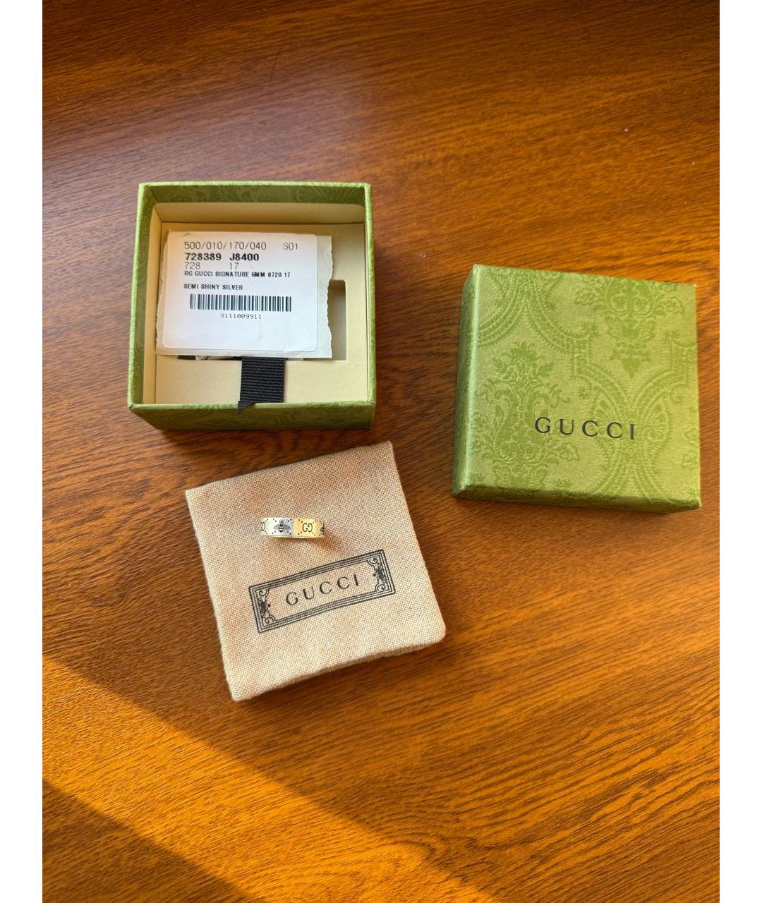 GUCCI Серебряное серебряное кольцо, фото 4