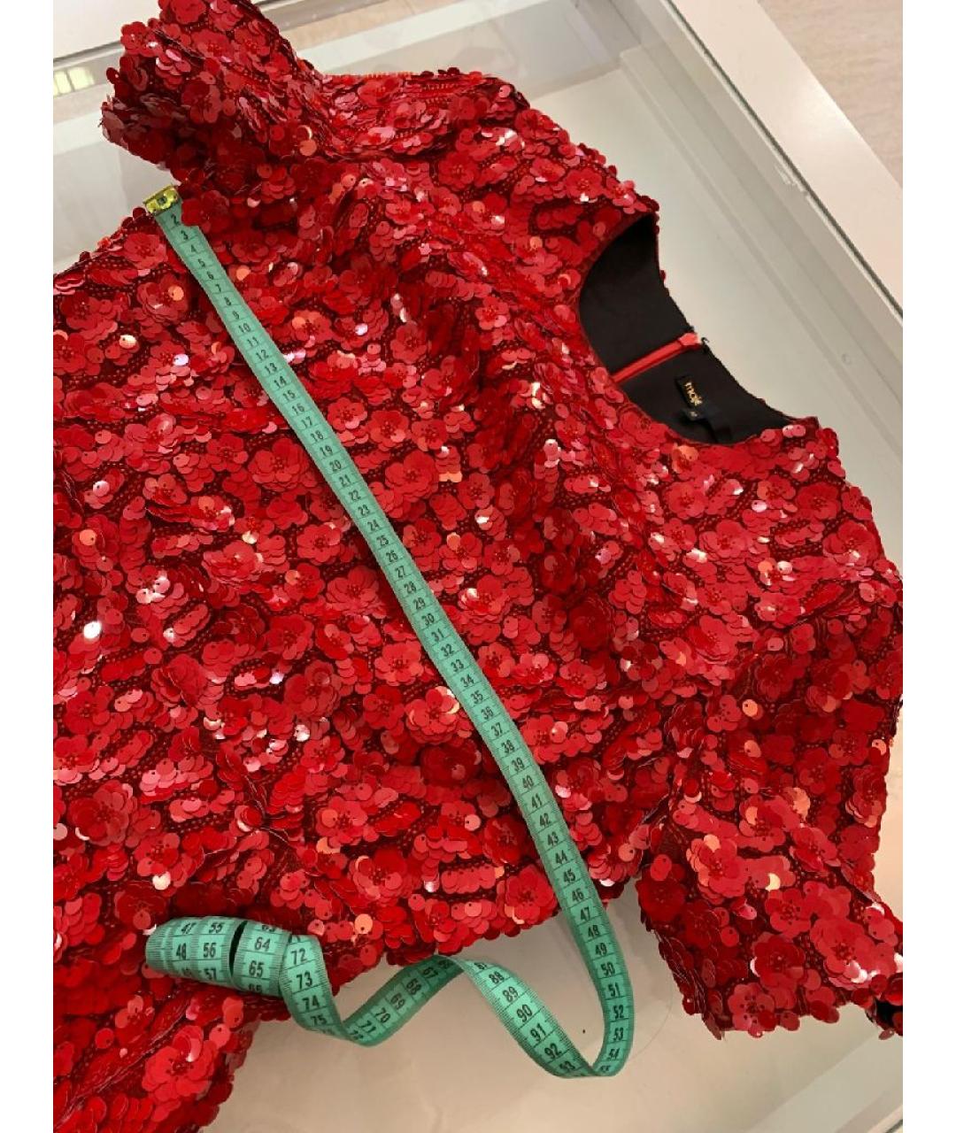 MAJE Красное полиэстеровое коктейльное платье, фото 8