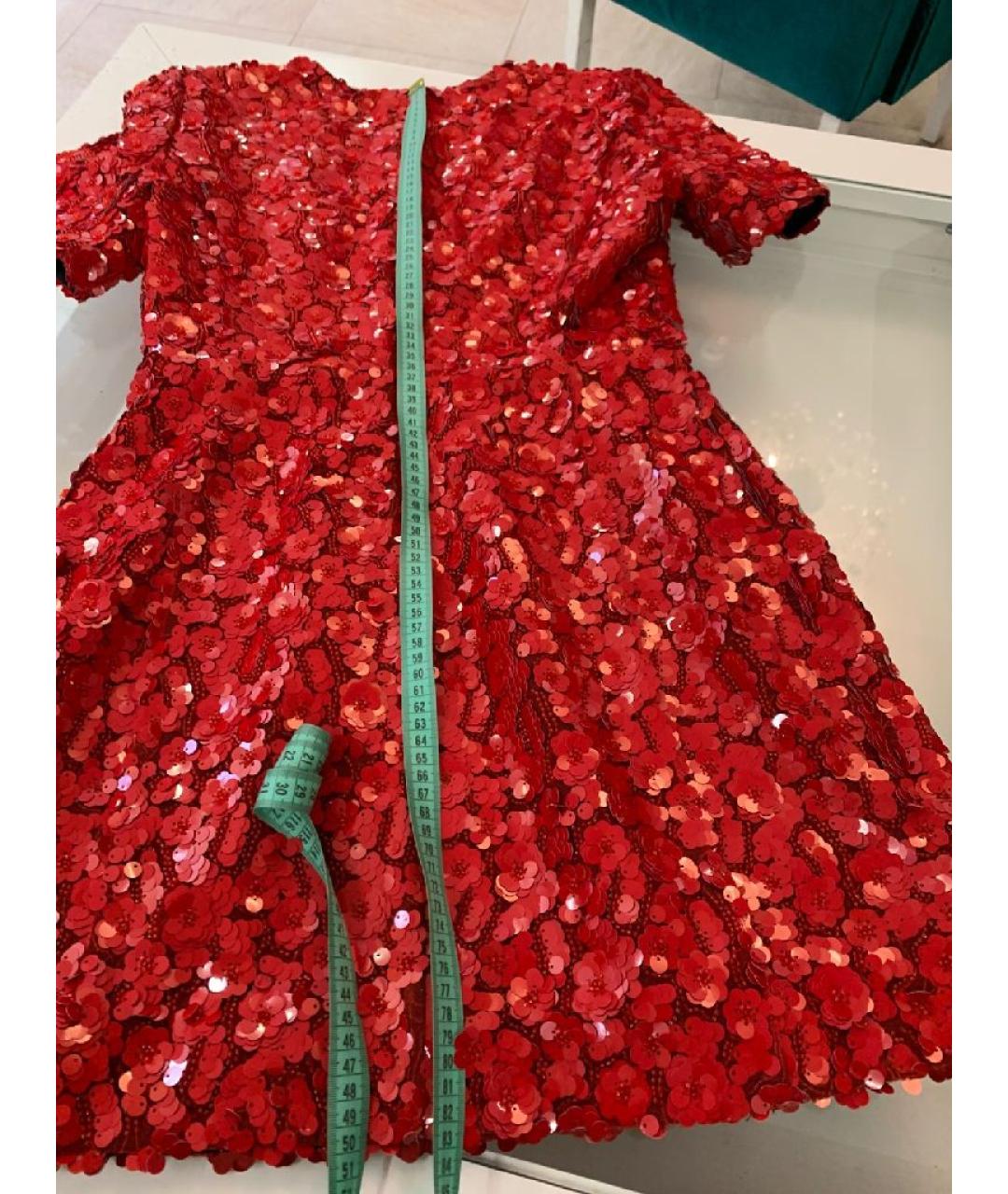 MAJE Красное полиэстеровое коктейльное платье, фото 10