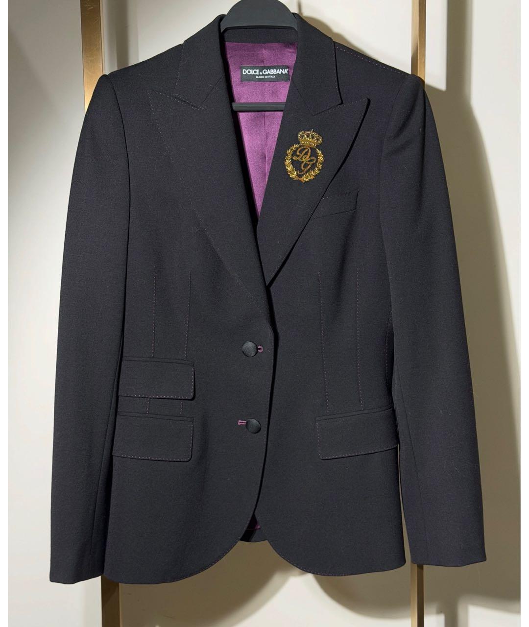 DOLCE&GABBANA Черный шерстяной жакет/пиджак, фото 6
