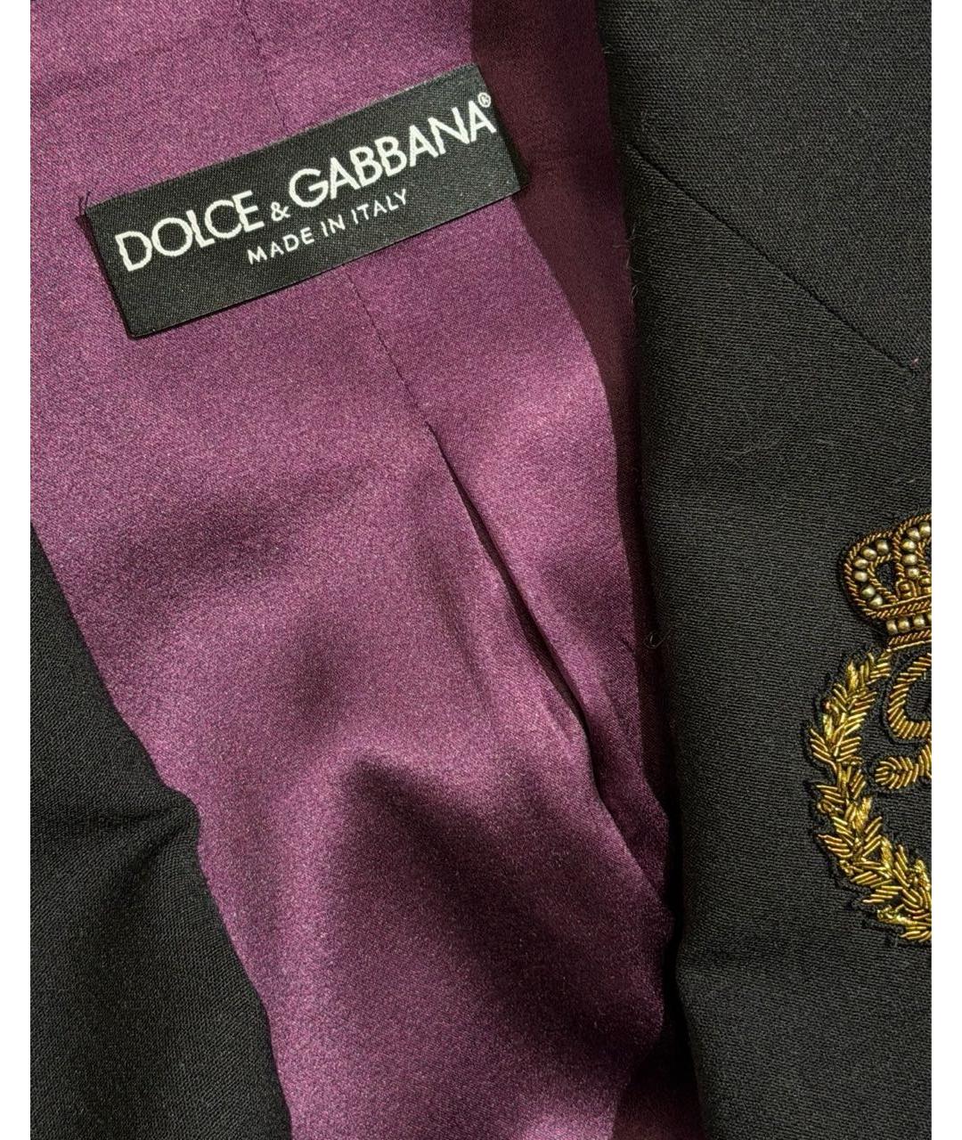 DOLCE&GABBANA Черный шерстяной жакет/пиджак, фото 3