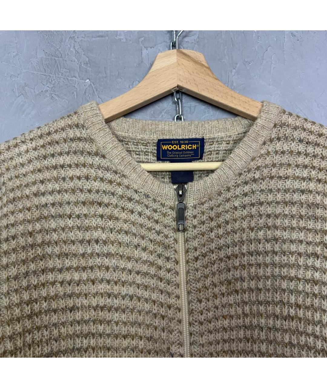 WOOLRICH Бежевый шерстяной джемпер / свитер, фото 4