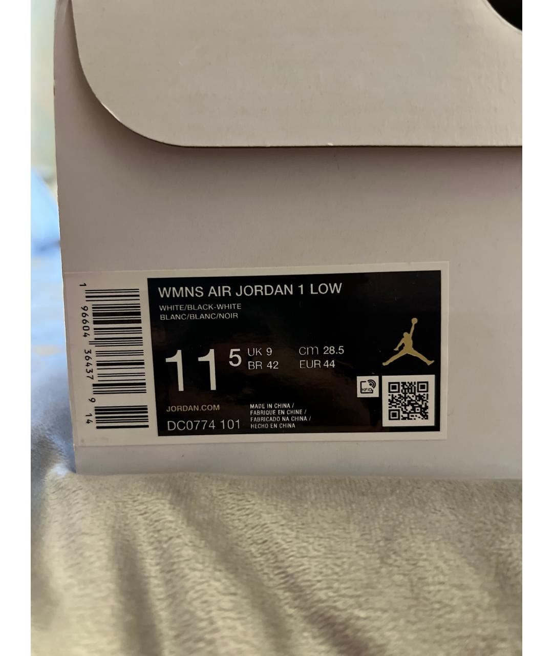 JORDAN Черные кожаные низкие кроссовки / кеды, фото 5