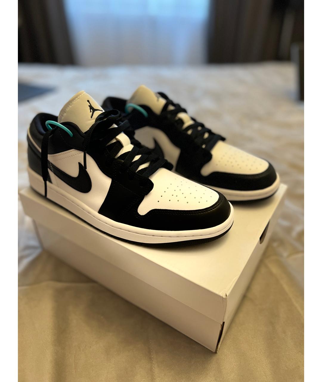 JORDAN Черные кожаные низкие кроссовки / кеды, фото 6