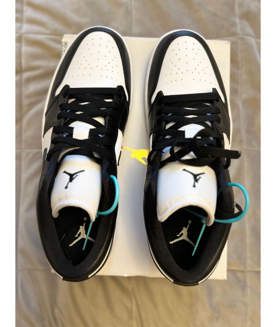 JORDAN Черные кожаные низкие кроссовки / кеды, фото 3