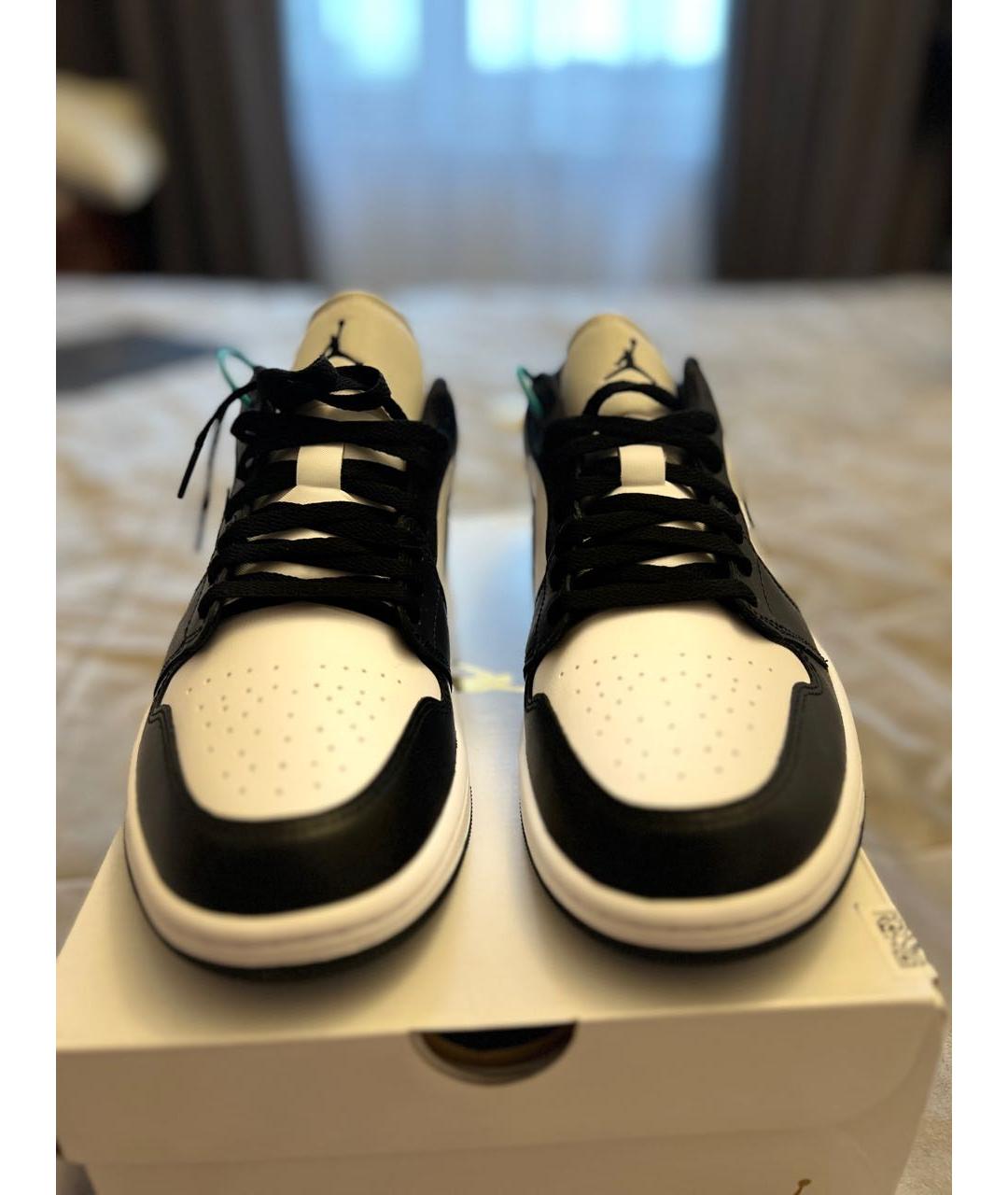 JORDAN Черные кожаные низкие кроссовки / кеды, фото 2