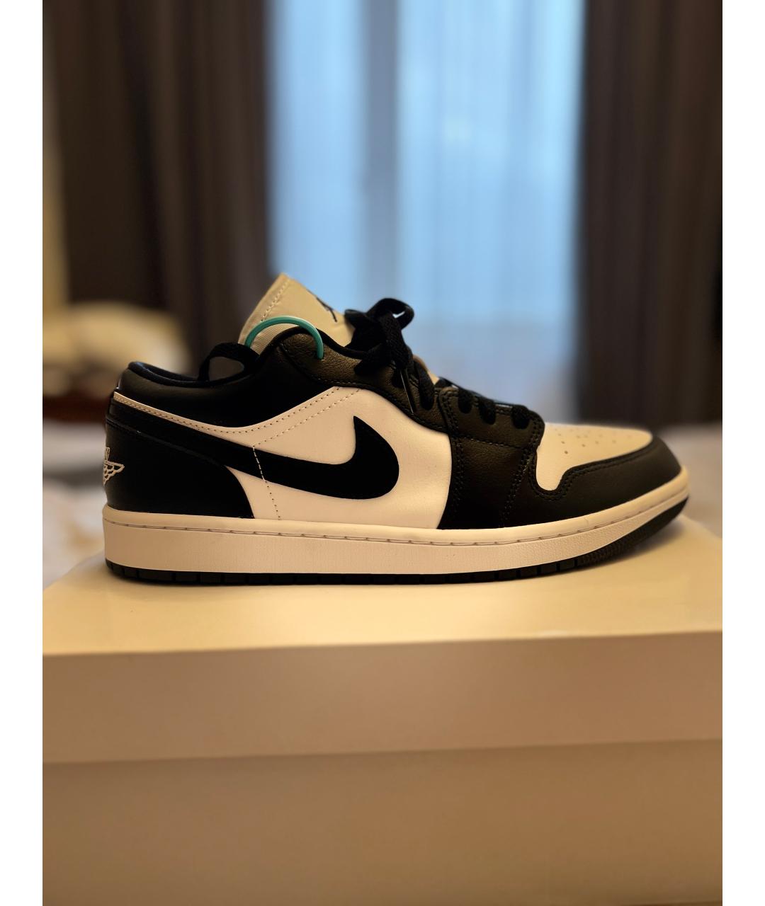 JORDAN Черные кожаные низкие кроссовки / кеды, фото 7