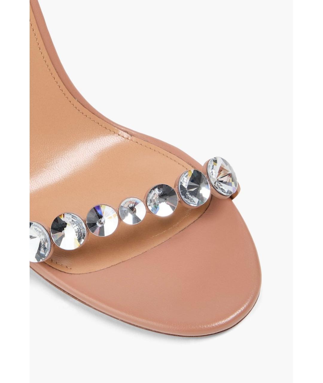 AQUAZZURA Розовые кожаные босоножки, фото 4