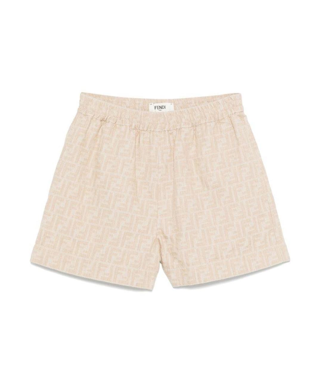 FENDI Бежевые хлопковые шорты, фото 1