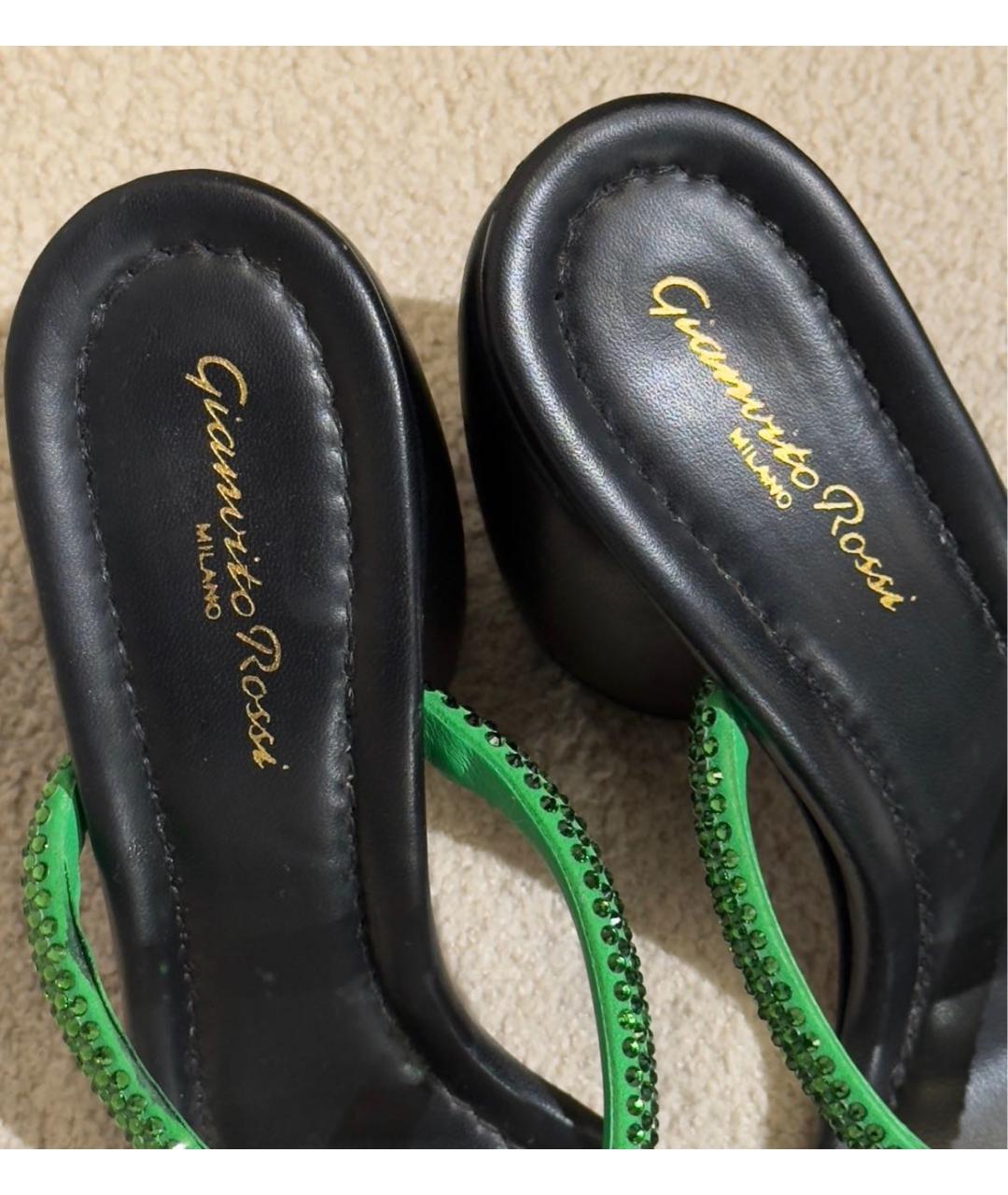 GIANVITO ROSSI Черные кожаные мюли, фото 3