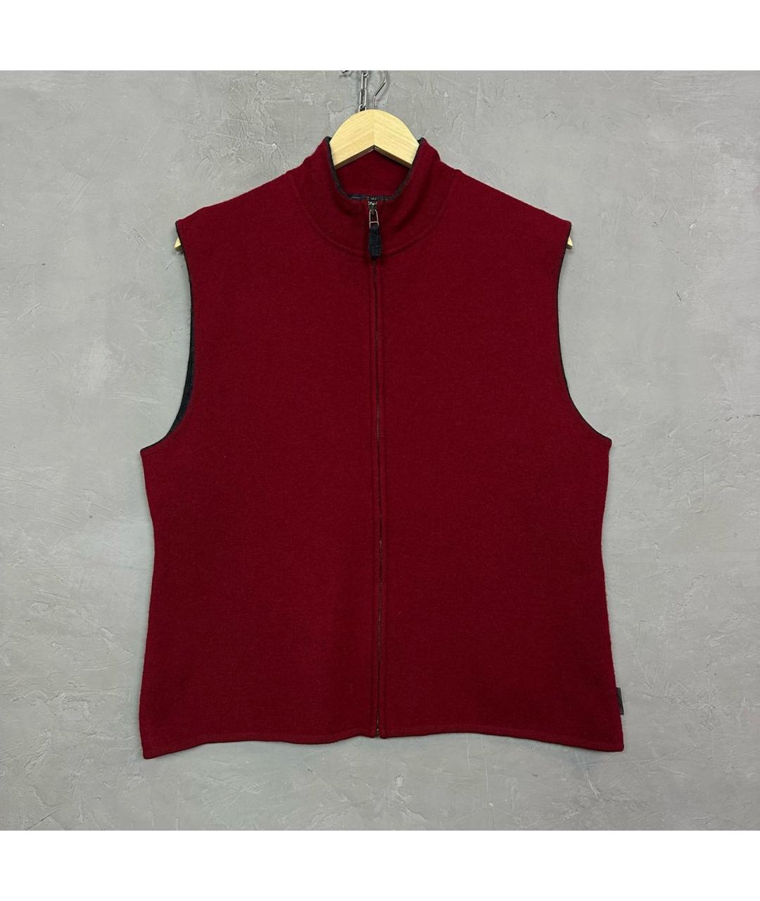 WOOLRICH Бордовая шерстяная жилетка, фото 7