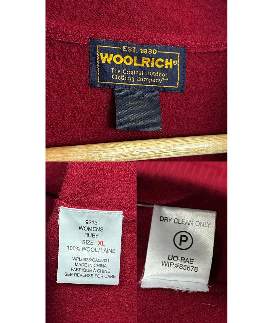 WOOLRICH Бордовая шерстяная жилетка, фото 6
