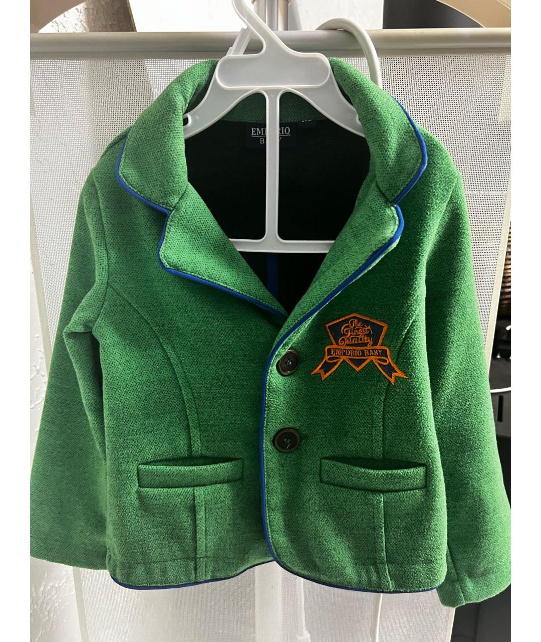EMPORIO ARMANI Зеленый хлопковый жакет / жилет, фото 3