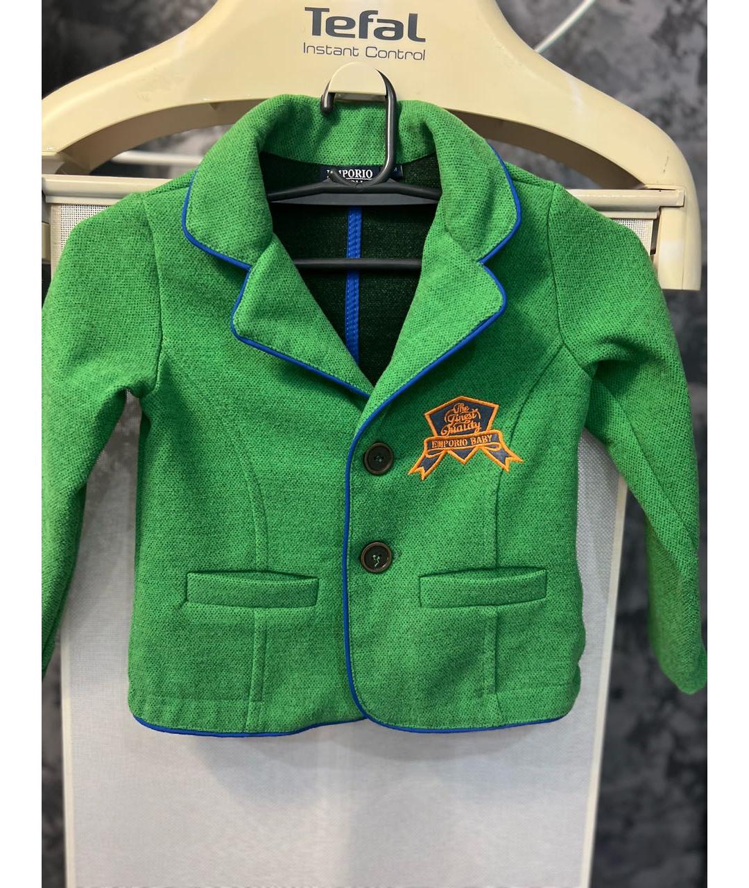 EMPORIO ARMANI Зеленый хлопковый жакет / жилет, фото 2