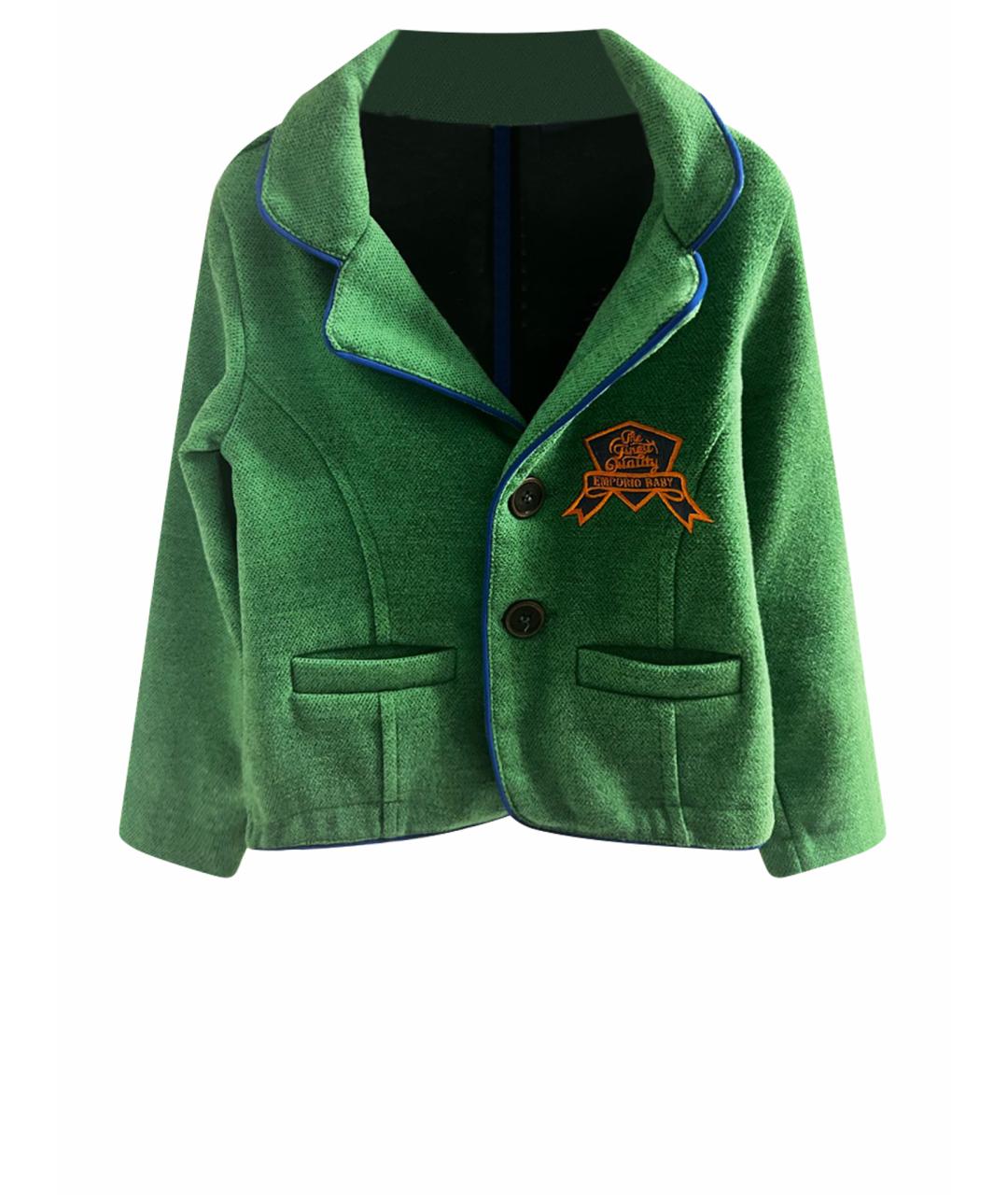 EMPORIO ARMANI Зеленый хлопковый жакет / жилет, фото 1