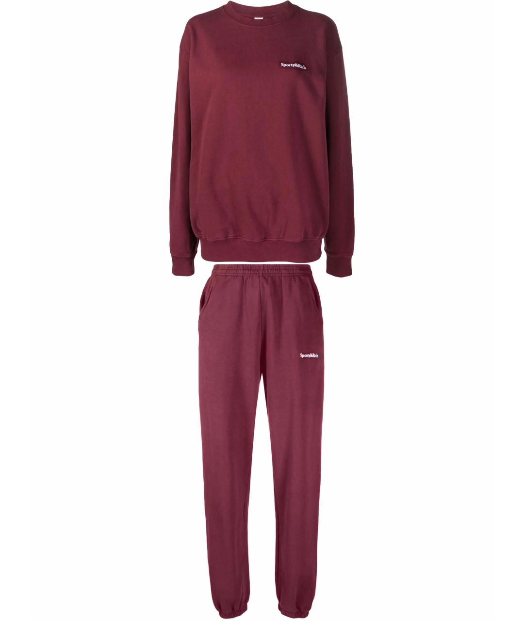 SPORTY AND RICH Бордовый хлопковый спортивные костюмы, фото 1