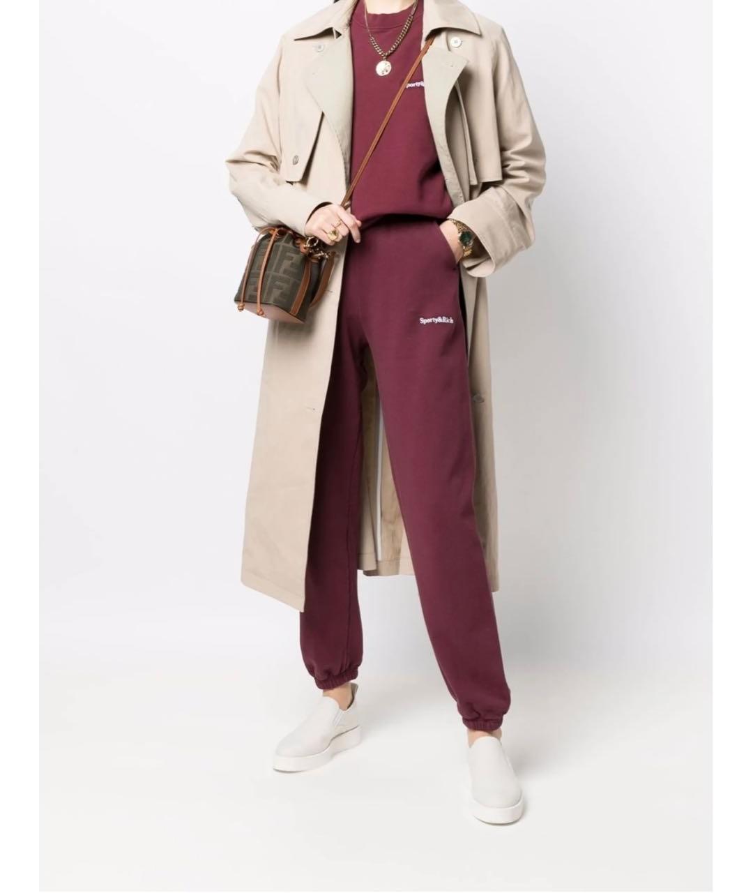 SPORTY AND RICH Бордовый хлопковый спортивные костюмы, фото 5