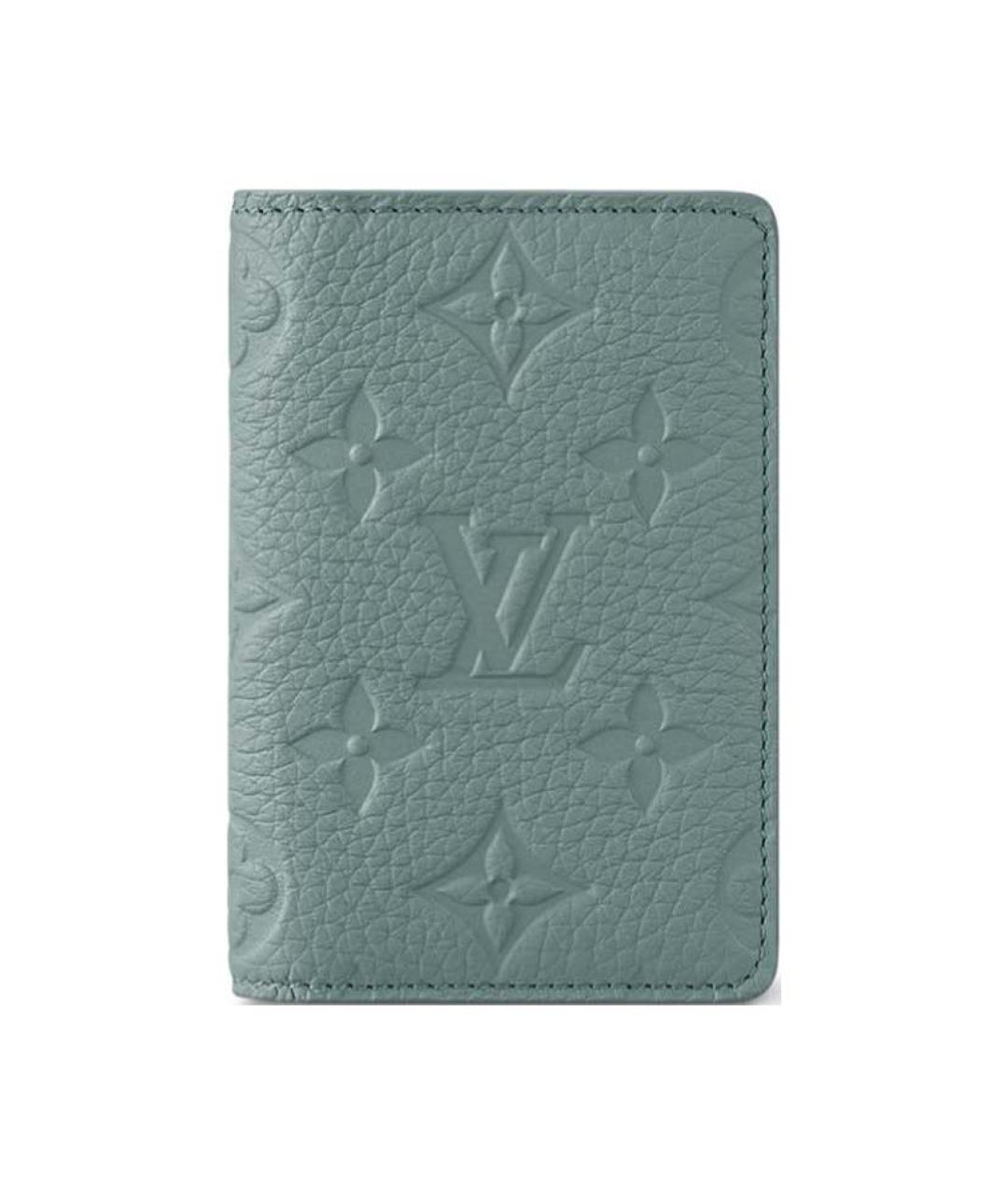 LOUIS VUITTON Зеленый кожаный кардхолдер, фото 1