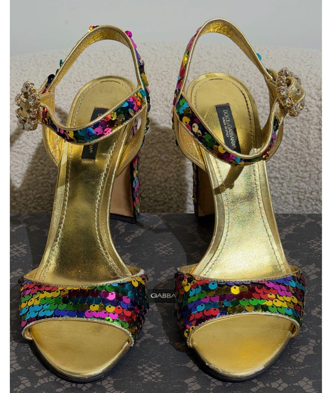 DOLCE&GABBANA Мульти кожаные босоножки, фото 2