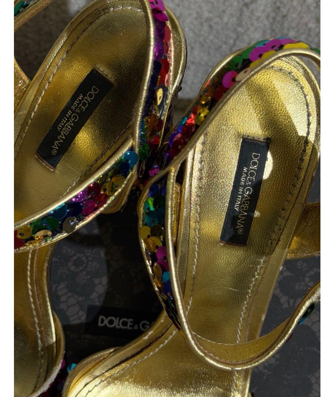 DOLCE&GABBANA Мульти кожаные босоножки, фото 3