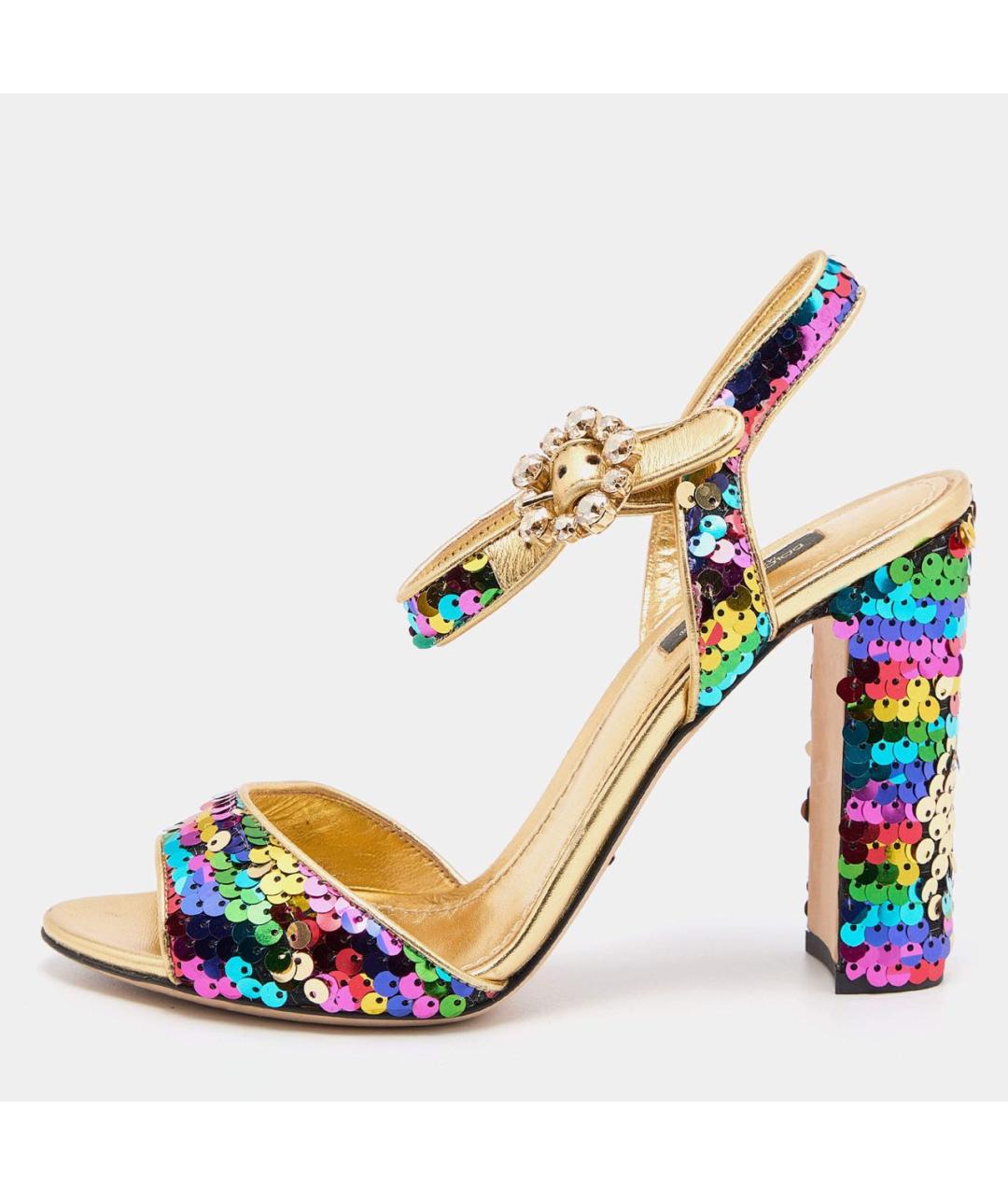 DOLCE&GABBANA Мульти кожаные босоножки, фото 9