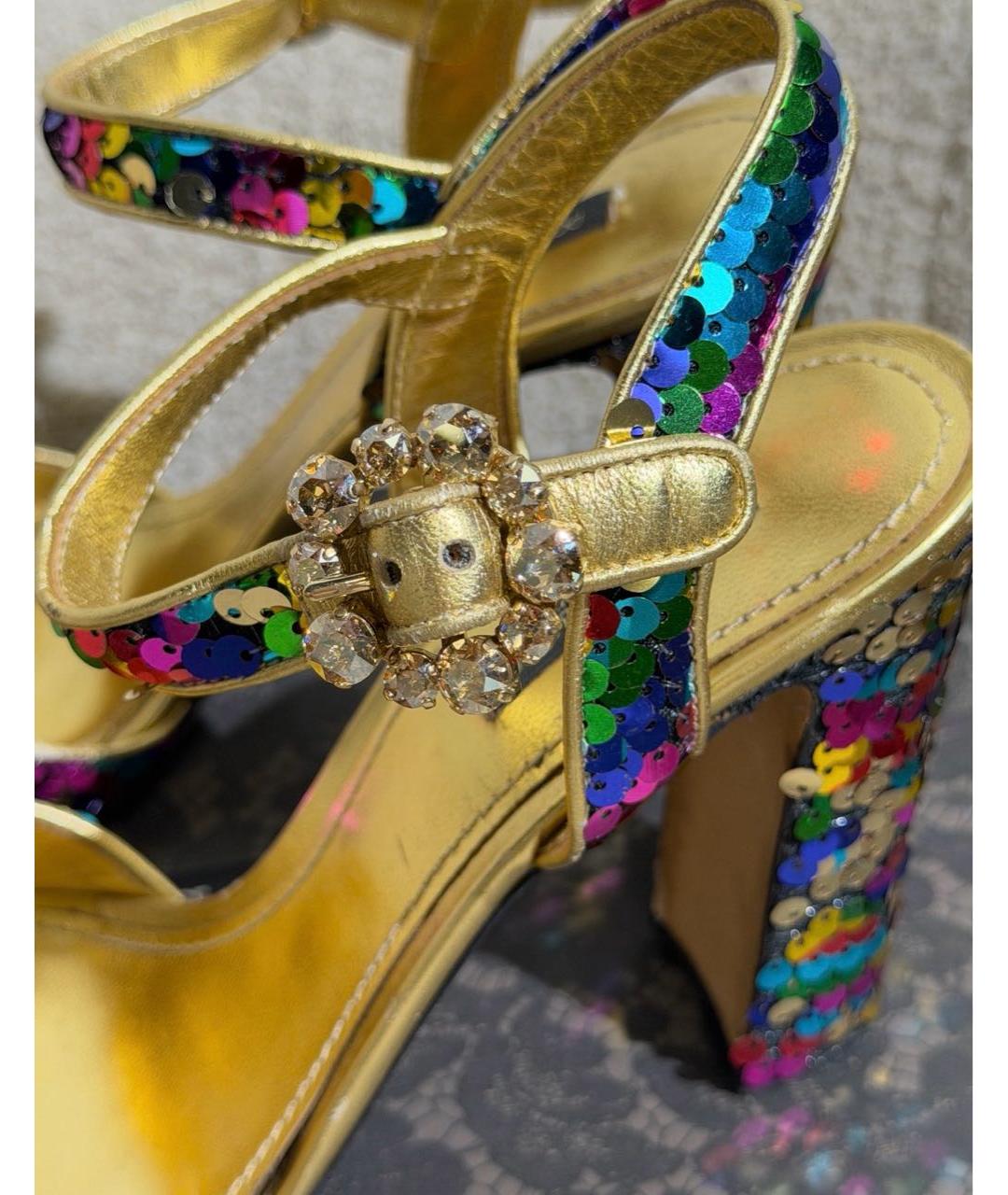 DOLCE&GABBANA Мульти кожаные босоножки, фото 7