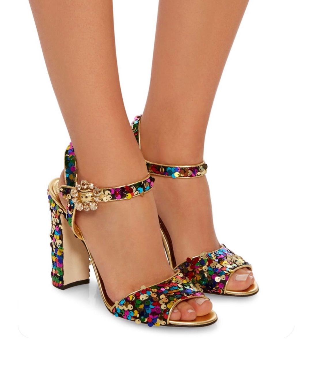 DOLCE&GABBANA Мульти кожаные босоножки, фото 5