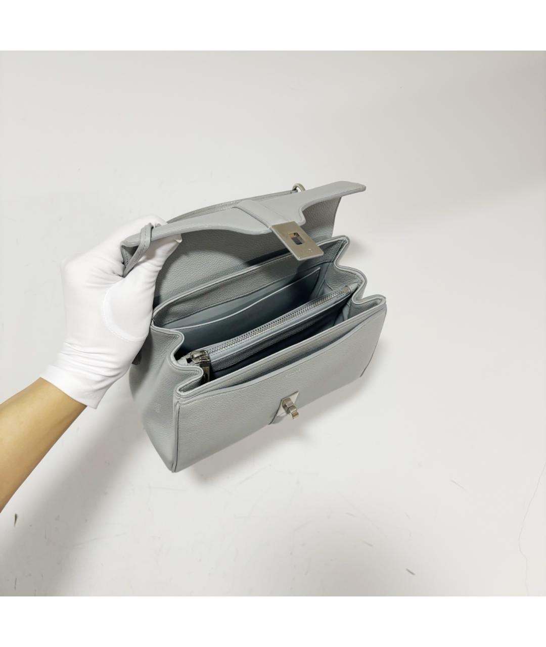 CELINE Серая кожаная сумка тоут, фото 5