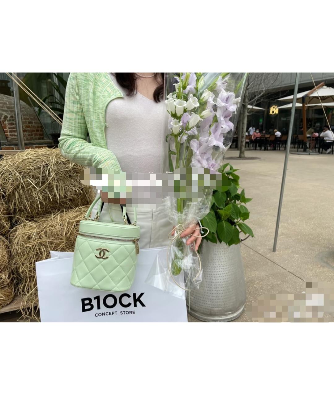 CHANEL Зеленая кожаная сумка через плечо, фото 8