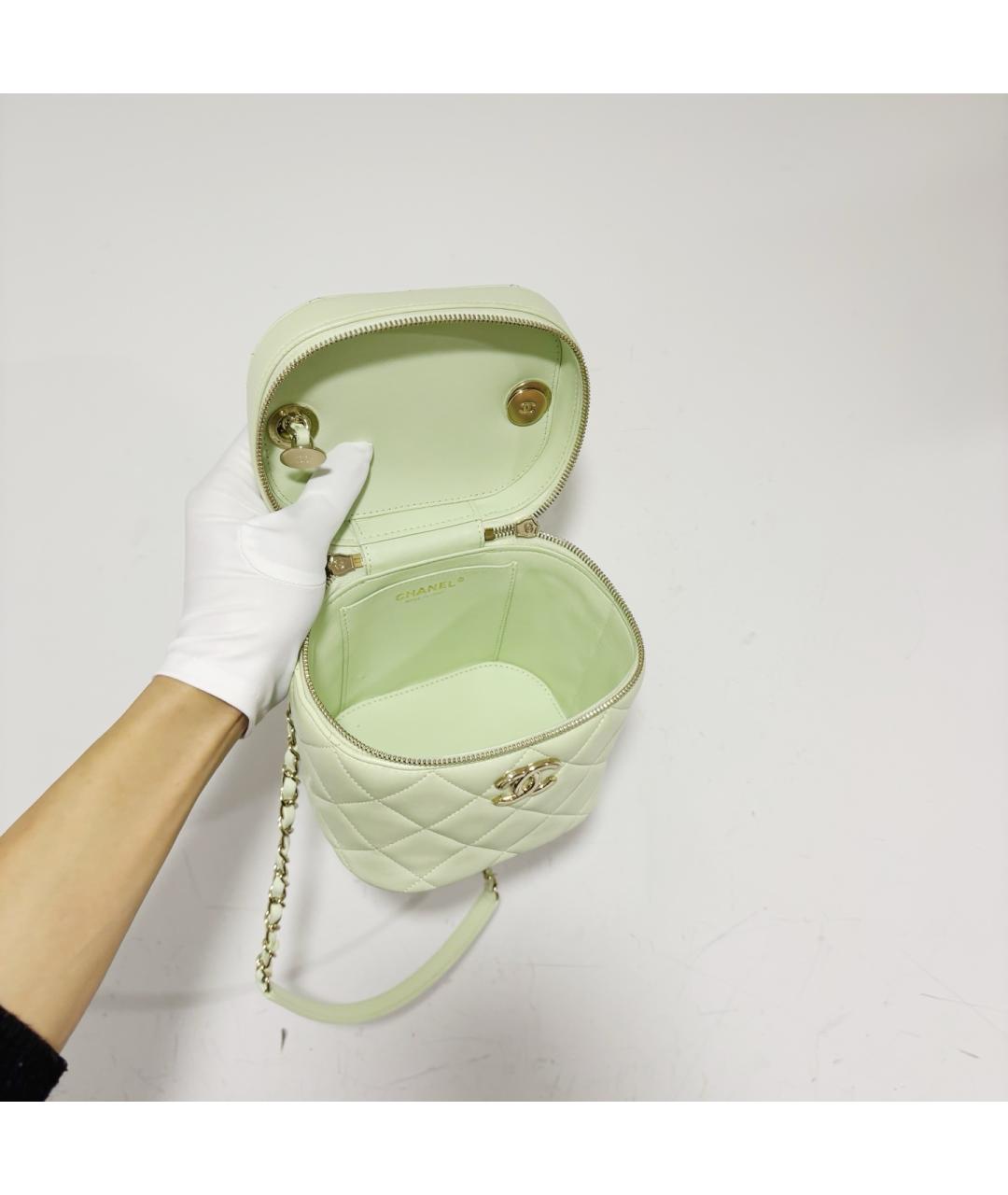 CHANEL Зеленая кожаная сумка через плечо, фото 5