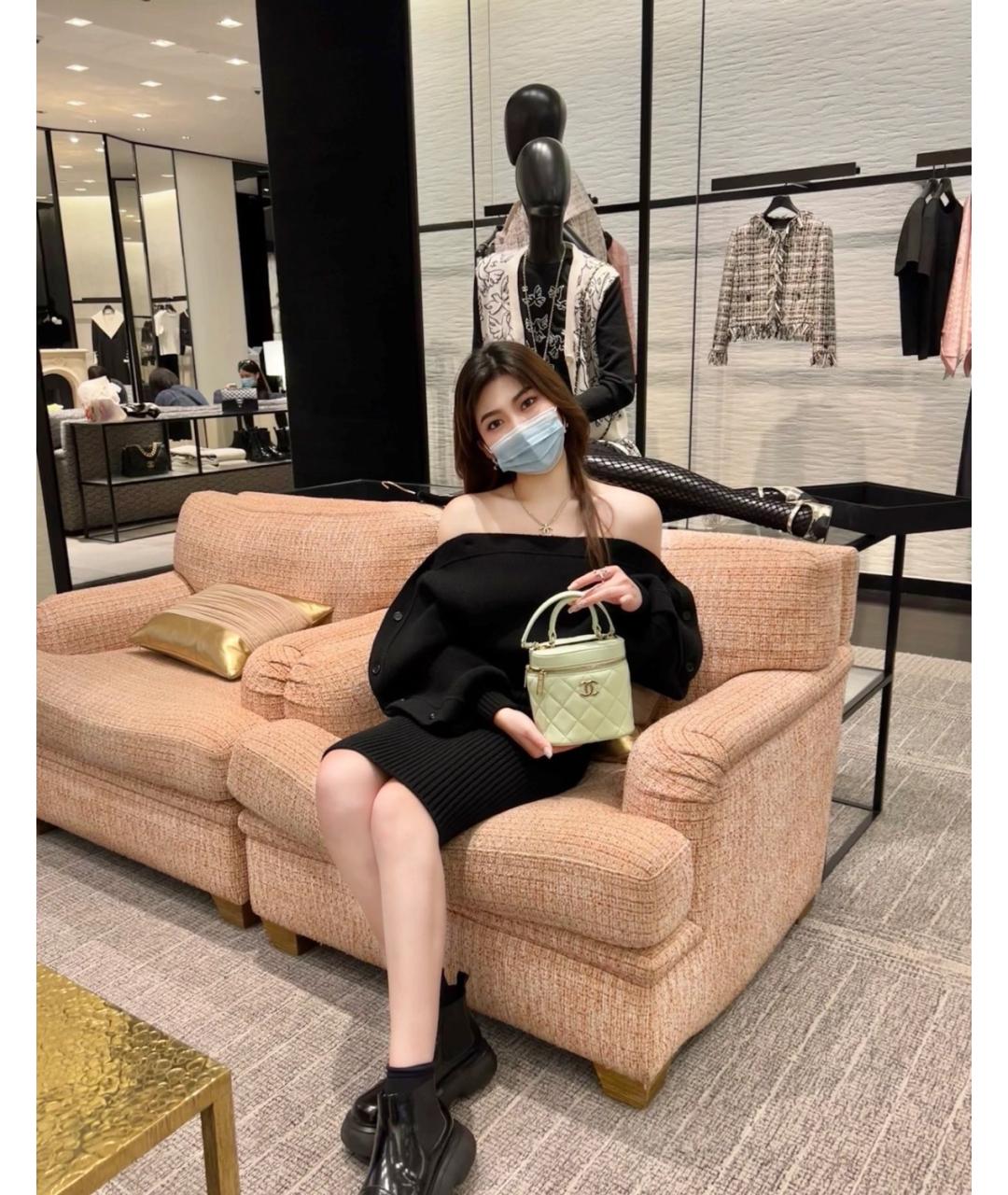 CHANEL Зеленая кожаная сумка через плечо, фото 7