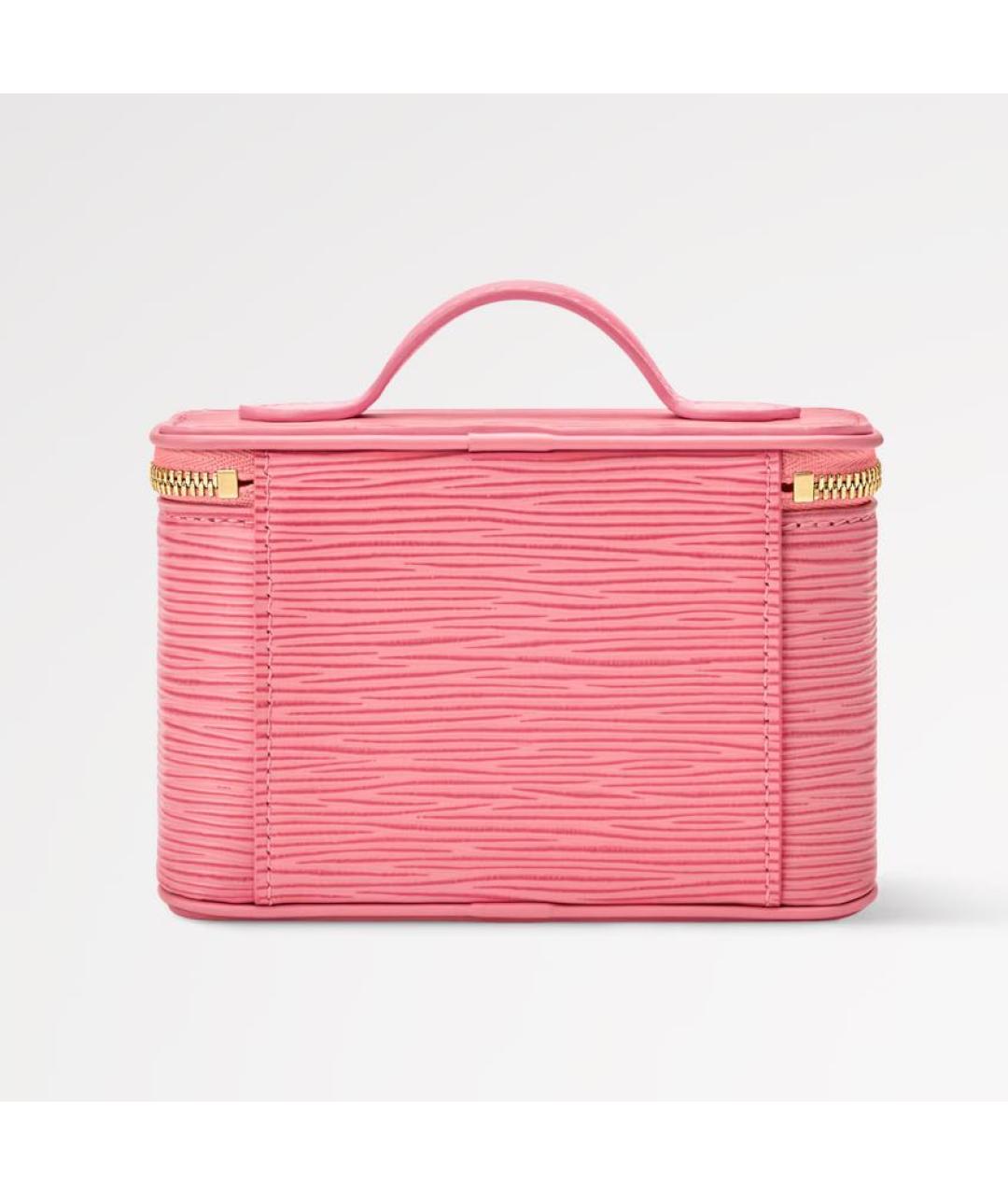 LOUIS VUITTON Розовая кожаная косметичка, фото 4