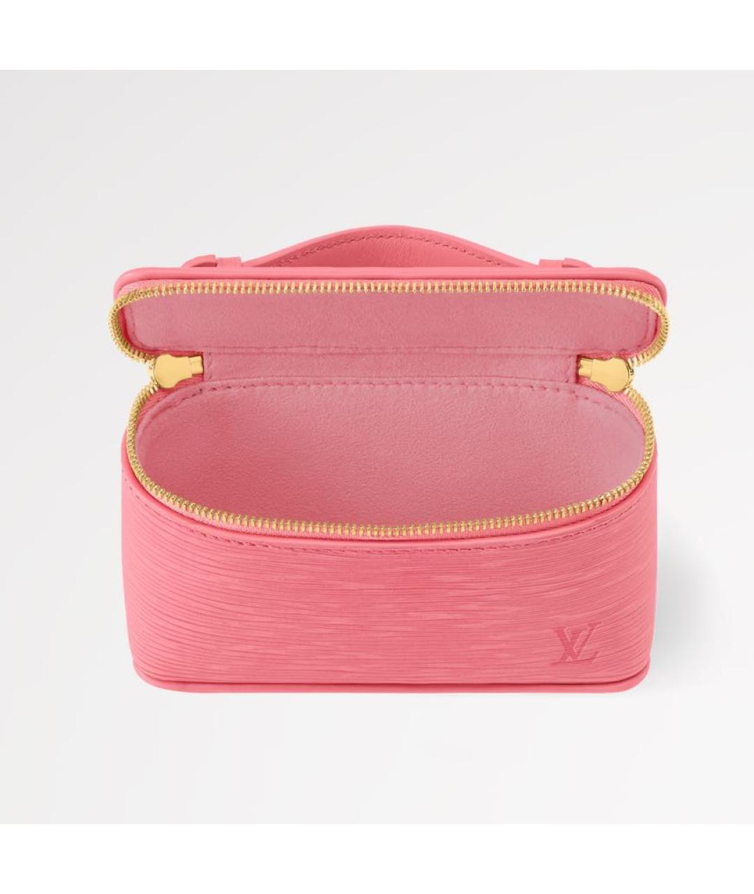 LOUIS VUITTON Розовая кожаная косметичка, фото 3