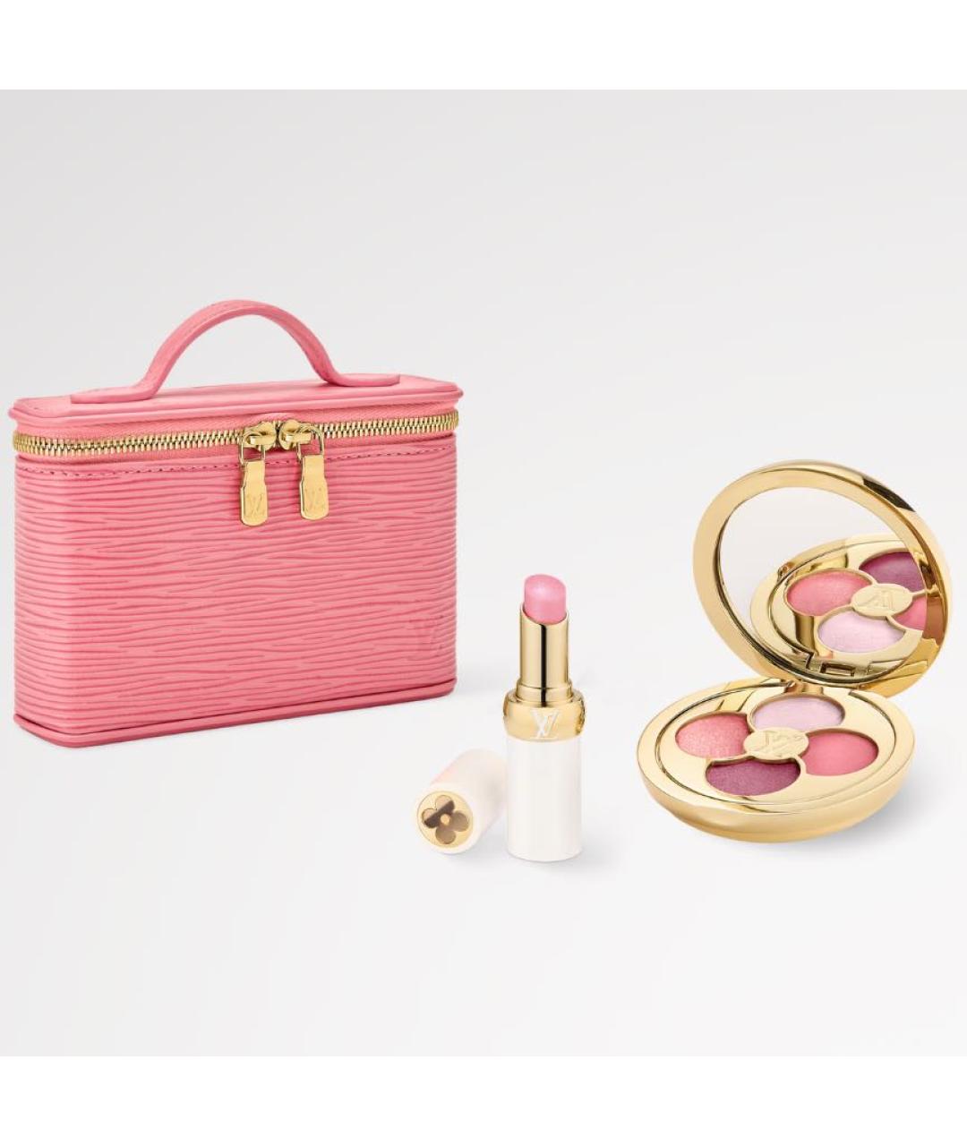 LOUIS VUITTON Розовая кожаная косметичка, фото 5