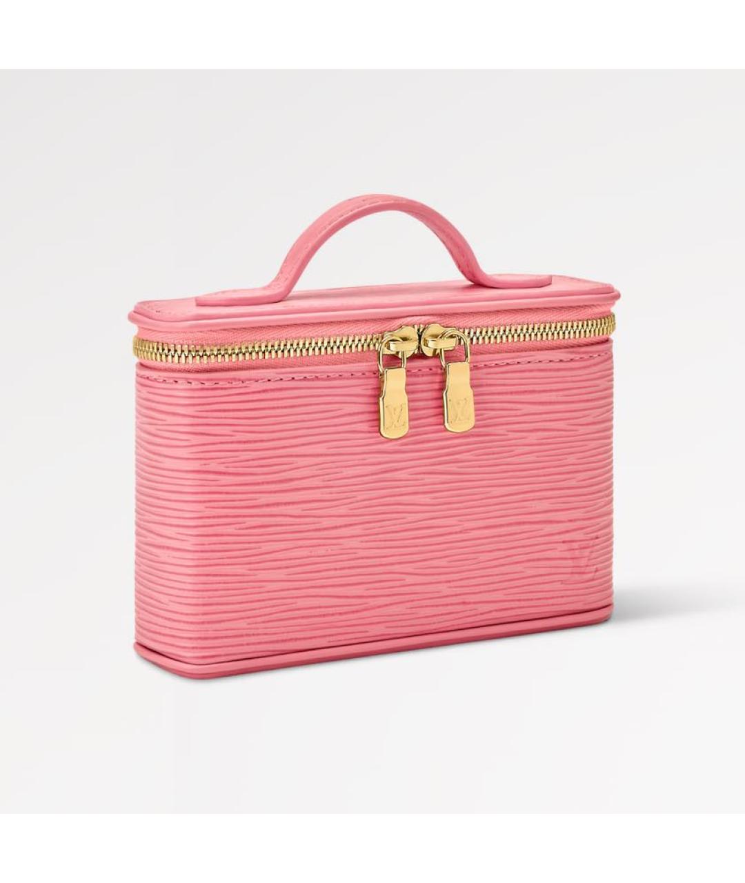 LOUIS VUITTON Розовая кожаная косметичка, фото 2