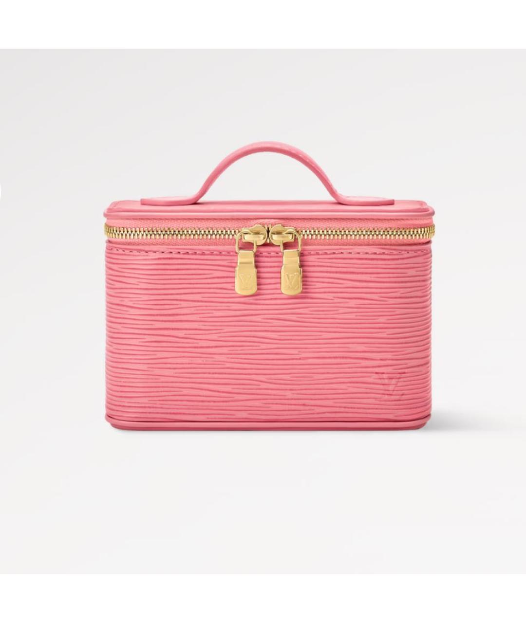 LOUIS VUITTON Розовая кожаная косметичка, фото 6