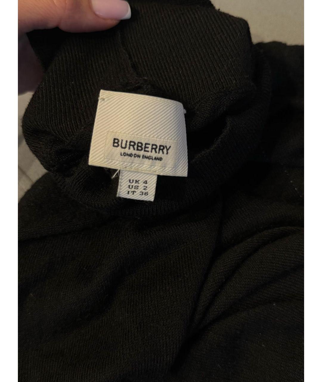 BURBERRY Черная шерстяная водолазка, фото 4