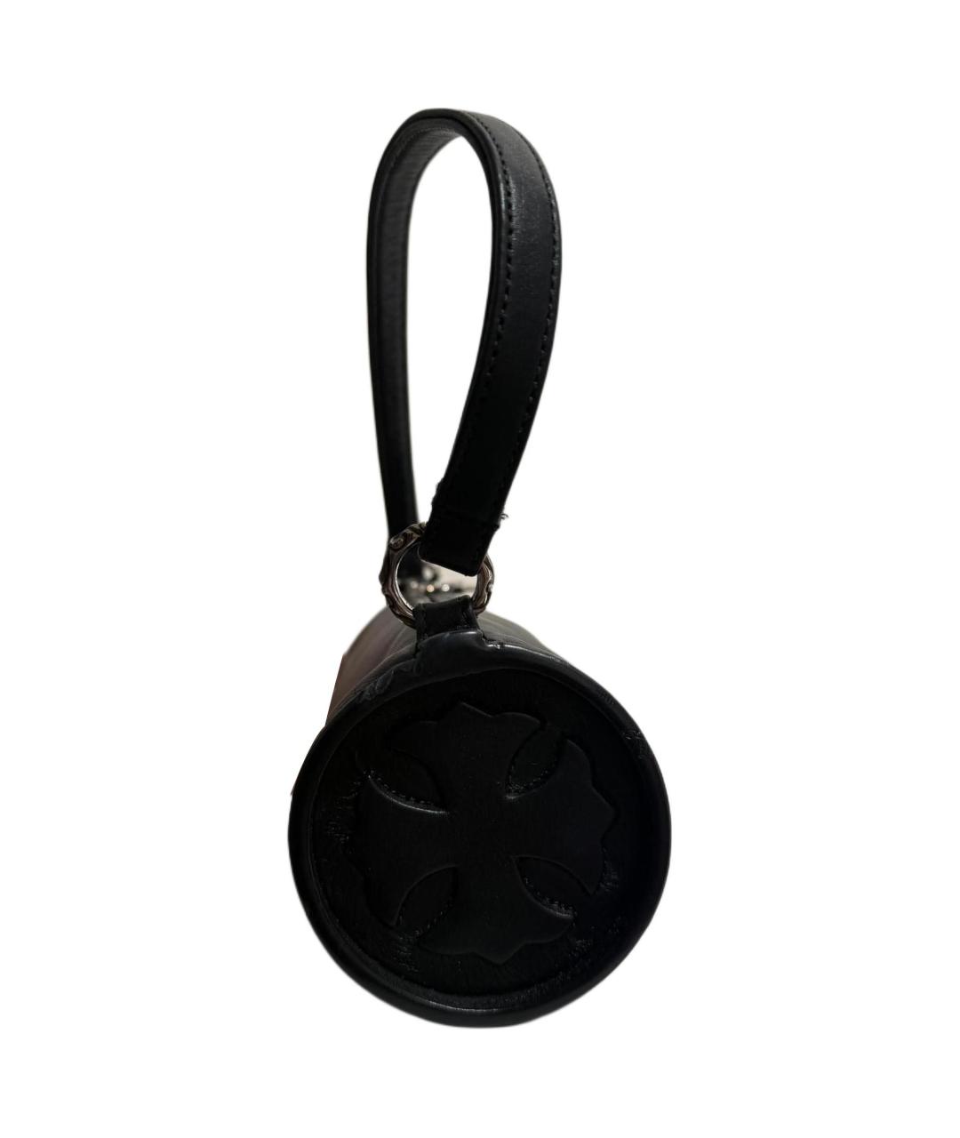 CHROME HEARTS Черная кожаная сумка через плечо, фото 4