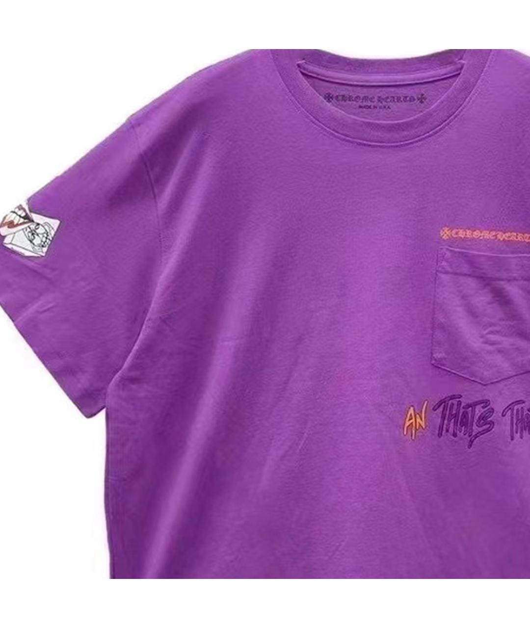 CHROME HEARTS Фиолетовая хлопковая футболка, фото 3
