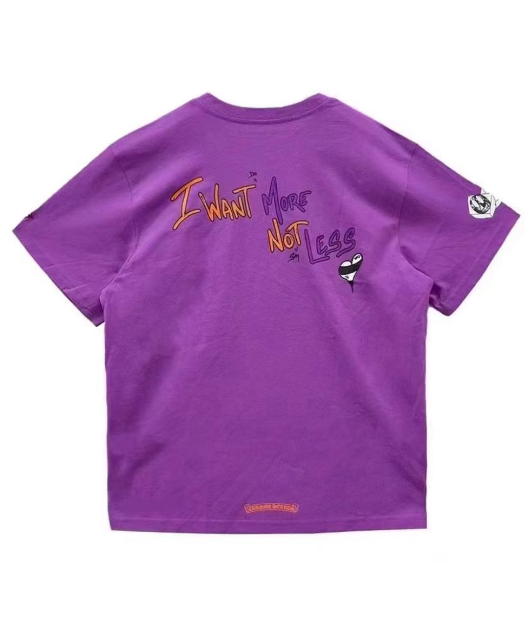 CHROME HEARTS Фиолетовая хлопковая футболка, фото 2