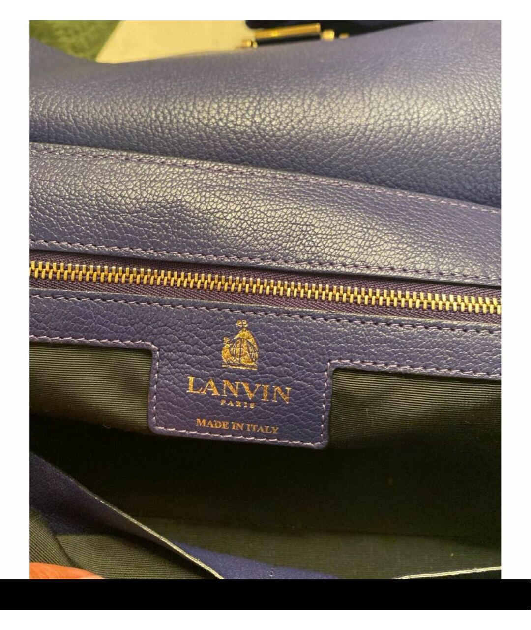LANVIN Фиолетовая кожаная сумка с короткими ручками, фото 7